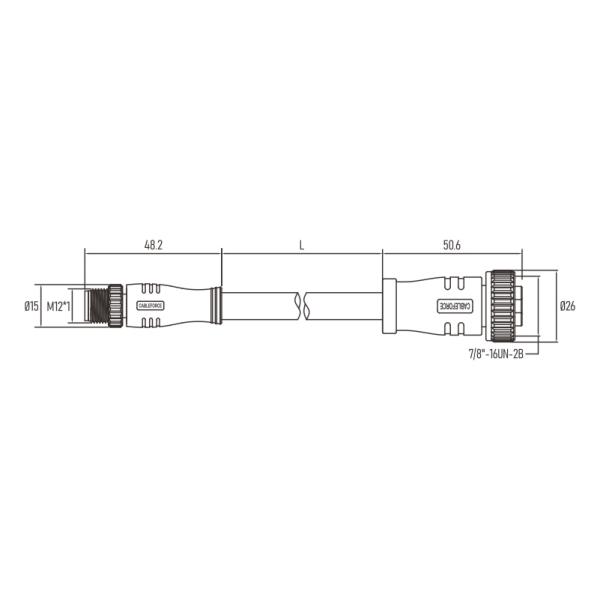 Unshielded Mini Change Connectors Automation Female To M12 S Code Male Cable