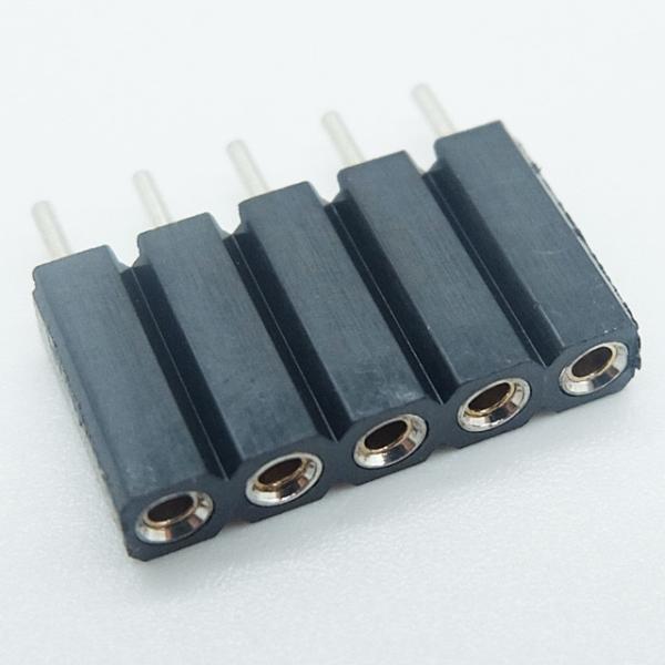 Cheap customized 2.54mm machined female header socket H=7.0mm round pin vertical through hole board to board connector for sale