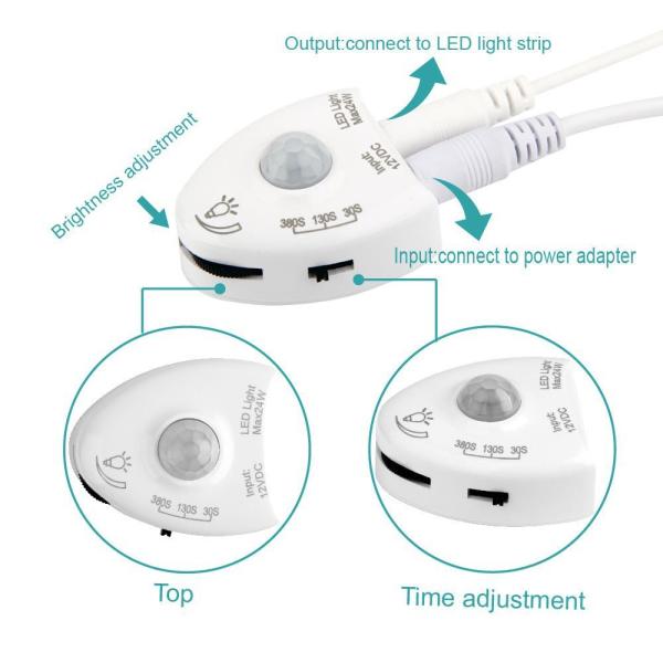 Dimmable 4.8W/M Motion Activated Under Bed Light 5ft Motion Sensor Led Light Strip