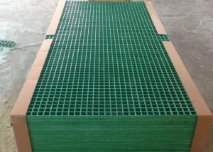 Quality Green Fiberglass Grating Panels , Plastic Walkway Grating Customized Size wholesale