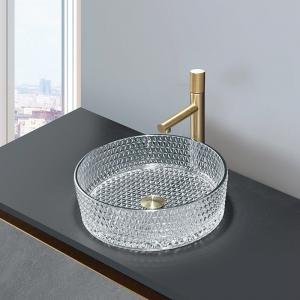 Quality Glass Bathroom Wash Basin Trace Silver Color Easy To Clean wholesale