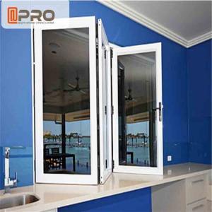 Quality Folding Open Style Aluminium Glazed Window Powder Coated Surface Treatment bi-fold aluminum door,bi-folding windows for wholesale