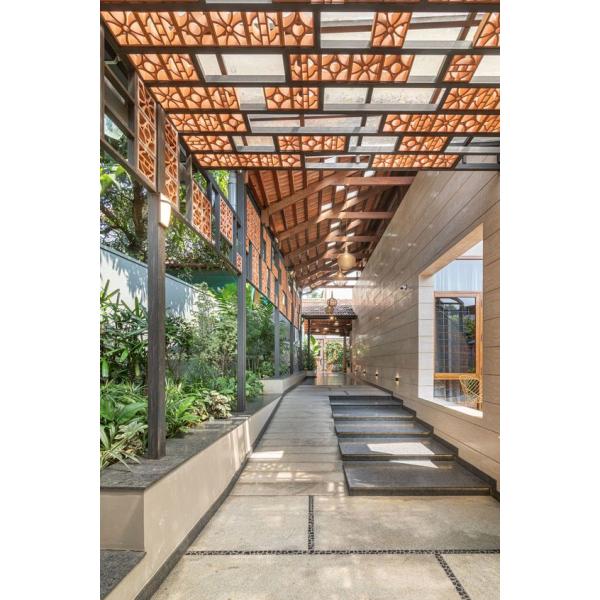 Chinese Retro Style Decorative Wall Blocks 100mm Perforated Clay Bricks