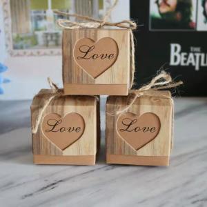 Quality Laser Cut Heart Wedding Paper Box 5x5x5cm Birthday Party Favor Boxes wholesale