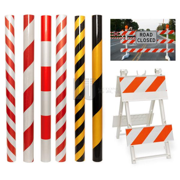 Custom PET Adhesive Reflective Stripe Tape Red And White Warning Tape Twill Stripe Reflective Tape For Trucks