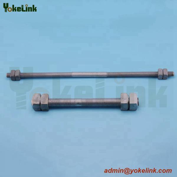 Double-Arming Bolts full thread furnished with four square nut