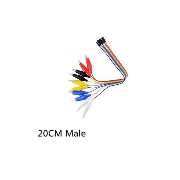 DIY Connection Test Lead 20cm 10pin Jumper Wire Male With Alligator Clips