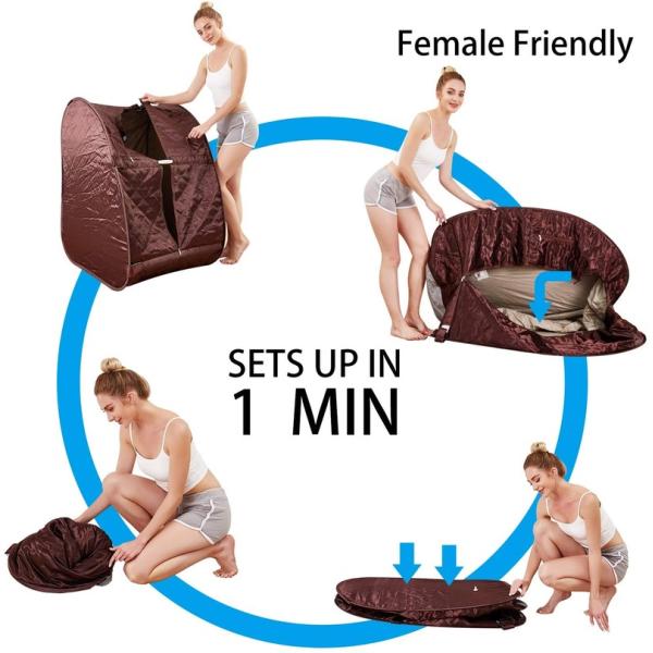 Portable Personal Indoor Spa Sauna Tent Computer Control Panel Computer Control Panel Steam Remote Control One Person Sauna for Home Relaxation