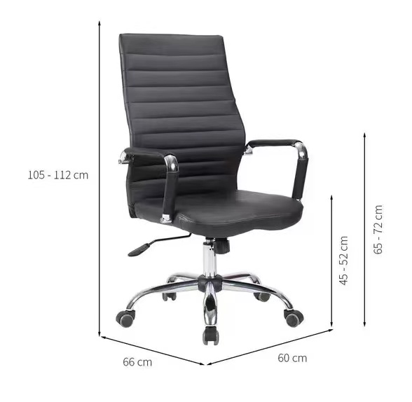 Modern Style Brown Leather Mesh Office Chair with Lumbar Support and Mail Packing