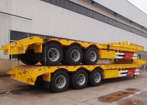 China CIMC 3 axle low bed platform trailer 2 axles low bed trailer for 30-90ton heavy duty machine transportation on sale