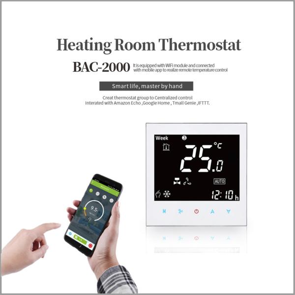 HVAC Digital Fan 3 Speed Controller Smart Home Thermostat Tuya WiFi Thermostat(BAC-2000ELW-（Air conditioner 4 pipes）