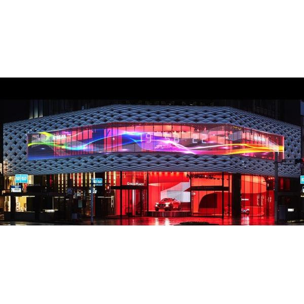 P10.4 Curtain Outdoor Transparent Led Screen 100*100cm Synchronous Control