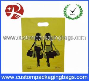 Custom Design Po Yellow Die Cut Handle Plastic Bags 100 Micron For Lady