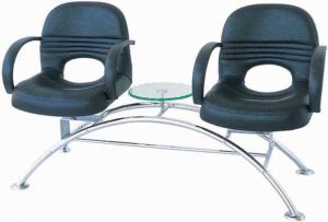 China 2 Or 3 Seat Salon Waiting Chairs With Table , Hair Salon Reception Chairs 38cm Seat Height on sale