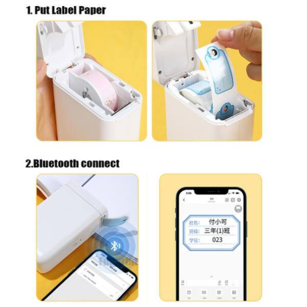 30mm/s 24mm Label Barcode Printer Machine No Ink USB Bluetooth