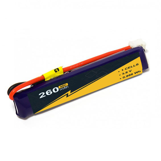 High Voltage 260mAh 1S RC Airplane Battery 3.8V/3.7v 45C-90c W/JST-PH