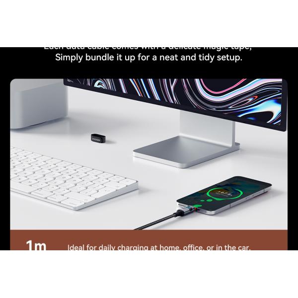ESSAGER ES-X61 USB A to C Cable 100W Fast Charging Grey