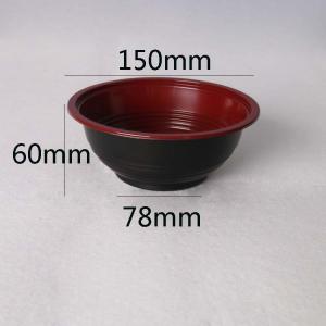 China Red And Black Noodle Soup Container Disposable Plastic Noodle Bowl on sale