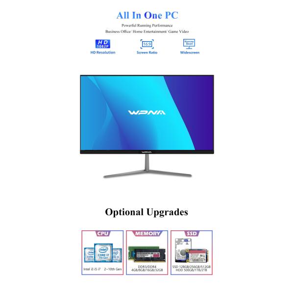 24 Inch All-in-One PC Intel Core I3 8GB RAM 128GB SSD