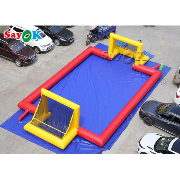 Kids Inflatable Games 10x7x2.5mH Digital Printing Inflatable Football Field For Kids