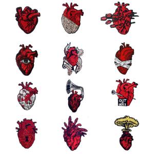 Quality Heart Shaped 30mm Custom Embroider Patch Decorative Patches For Jeans wholesale