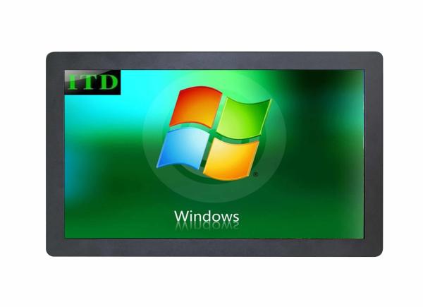 Cheap Full HD 24" Industrial Touch Screen Monitor TFT Panel VGA/ DVI/HDMI Input IR Pcap for sale