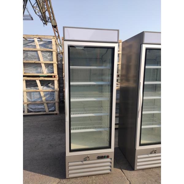 Vertical Single Door Glass Front Refrigerator Supermarket Beverage Chiller