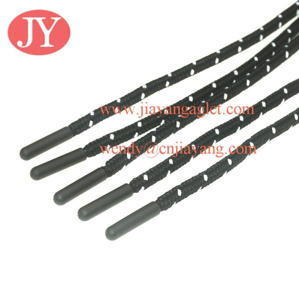 Jiayang black round drawstring elastic drawstring colorful cord for hoodie Flat Drawstrings Board Shorts
