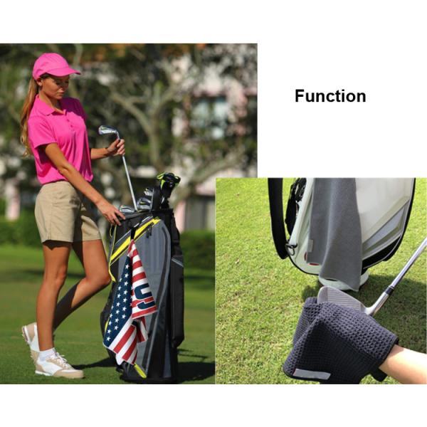 2025 Hot Sale Blue Microfiber Waffle Sport Microfiber Golf Towel With Magnetic