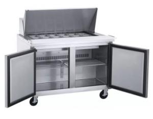 Quality R290a Stainless Steel Fridge Freezer , 420L Sandwich Prep Table Refrigerator wholesale