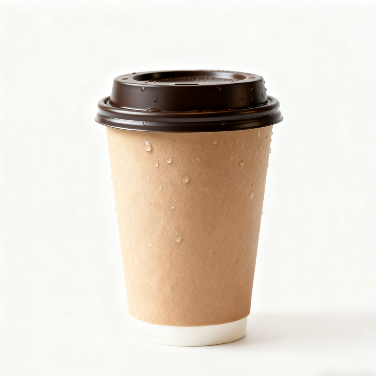 Eco-friendly custom printed logo 8oz disposable double-layer hot drink coffee paper cup with lid
