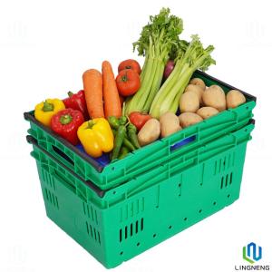 Quality 48L Nestable Plastic Crates , Stackable Plastic Harvest Crates wholesale