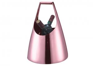 Quality Rose Gold Stainless Steel Champagne Commercial Buffet Equipment With Handle , Heavy Duty Wine Bucket wholesale