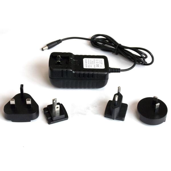 9V 1A wall amount power adapter interchangeable plug CE FCC ROHS UL GS SAA