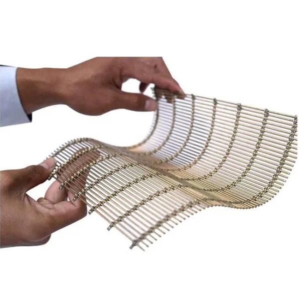Architectural Cable Rod Woven Mesh Customized Decorative Wire Cloth For Dining Hall