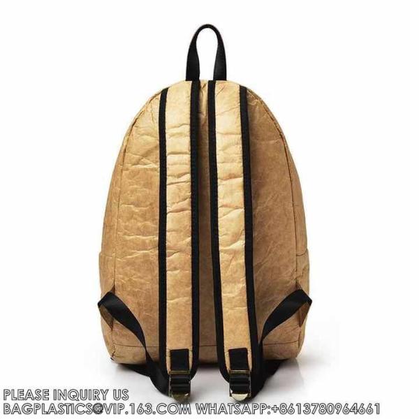 Sustainable Backpack, Soft Handle Tyvek Paper School Backpack Bag Golden Supplier Insulated Delivery Backpack