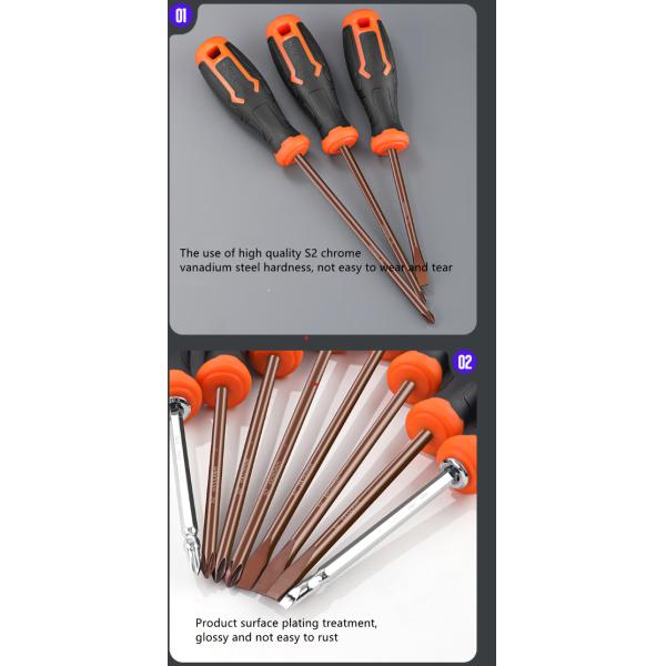 Comfortable Non-Slip Handle Magnetic Phillips Screwdriver With Chromium-Vanadium Steel