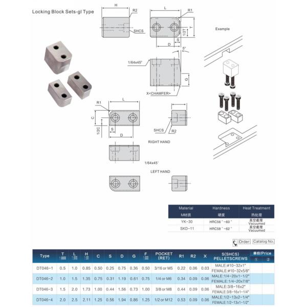 MISUMI Graphite Locating Block Mold Square Interlocks Set Fixed