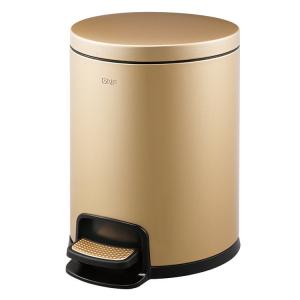 China Champagne Gold Hotel Trash Bin With Lid Foot Operated Hotel Room Dustbin on sale
