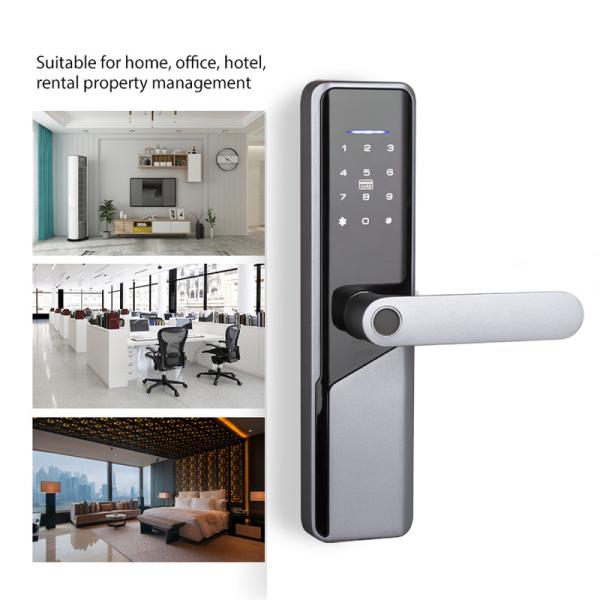 5 in 1 Digital Biometric Smart Door Lock With 4 Pcs AA Battery