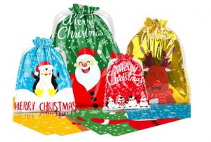 Quality Christmas gift bag pe drawstring bag candy gift biscuit cookie happy atmosphere packaging bag wholesale