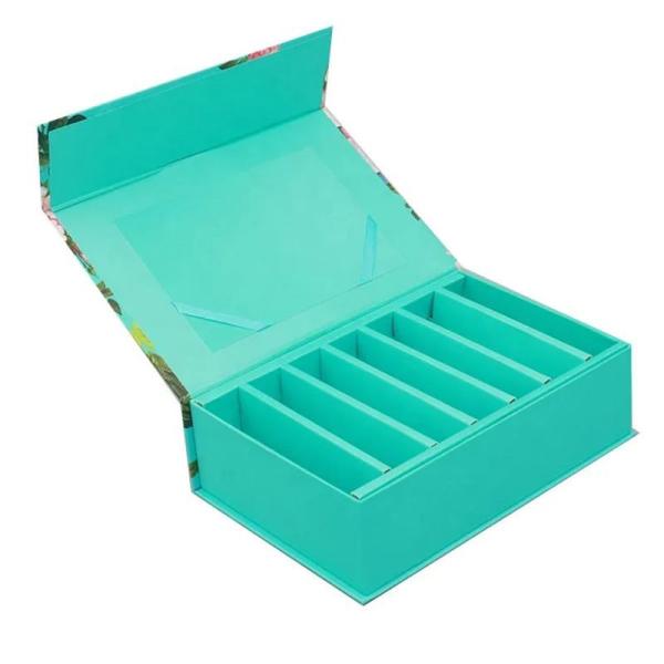 Book Type Magnetic Clousre Paper Packaging Gift Box With Ribbon Custom Logo Printed