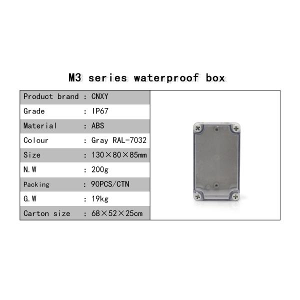 IP67 Waterproof Terminal Box 130*80*85 Millimeter Easy Processing