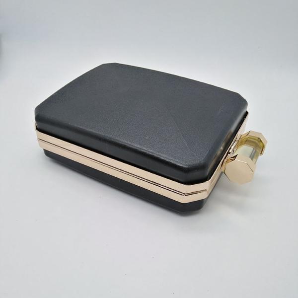 Metal Acrylic Closure Clamshell Clutch Frame With Plastic Box