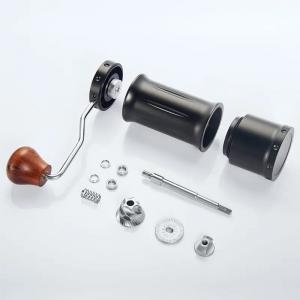 China Twill Pattern Stainless Steel Hand / Manual Coffee Grinder Solid Wood Handle on sale