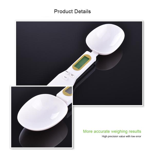 ABS Plastic Rayshine 500G Digital Food Scale with LCD Display Double Head Battery Kitchen Spoon Set