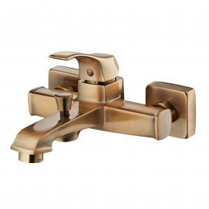 China 2 Spout  Antique Brass Bath Mixer Taps Bathroom Shower Tub Faucet on sale