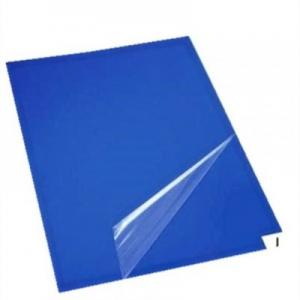 China 24'' x 36'' White blue sticky tile mat adhesive felt pe film sticky mat for critical environment entry point on sale