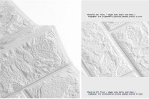 Quality 7mm White Foam Brick Wallpaper / 3d Brick Stone Wall Sticker 700mm width wholesale