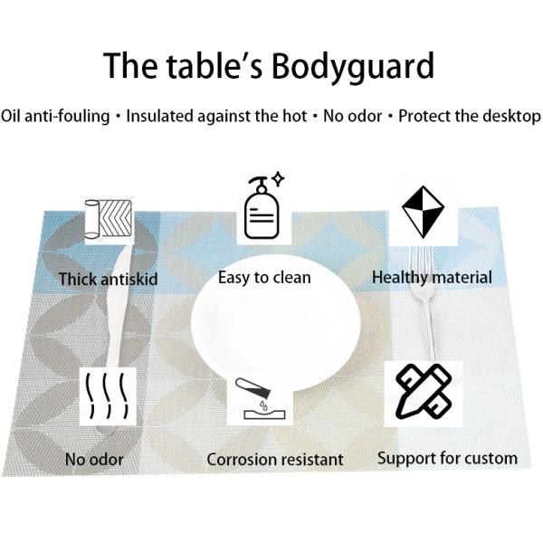 30*45cm or Customized Size PVC Table Mat for Restaurants Heat Resistant and Reusable